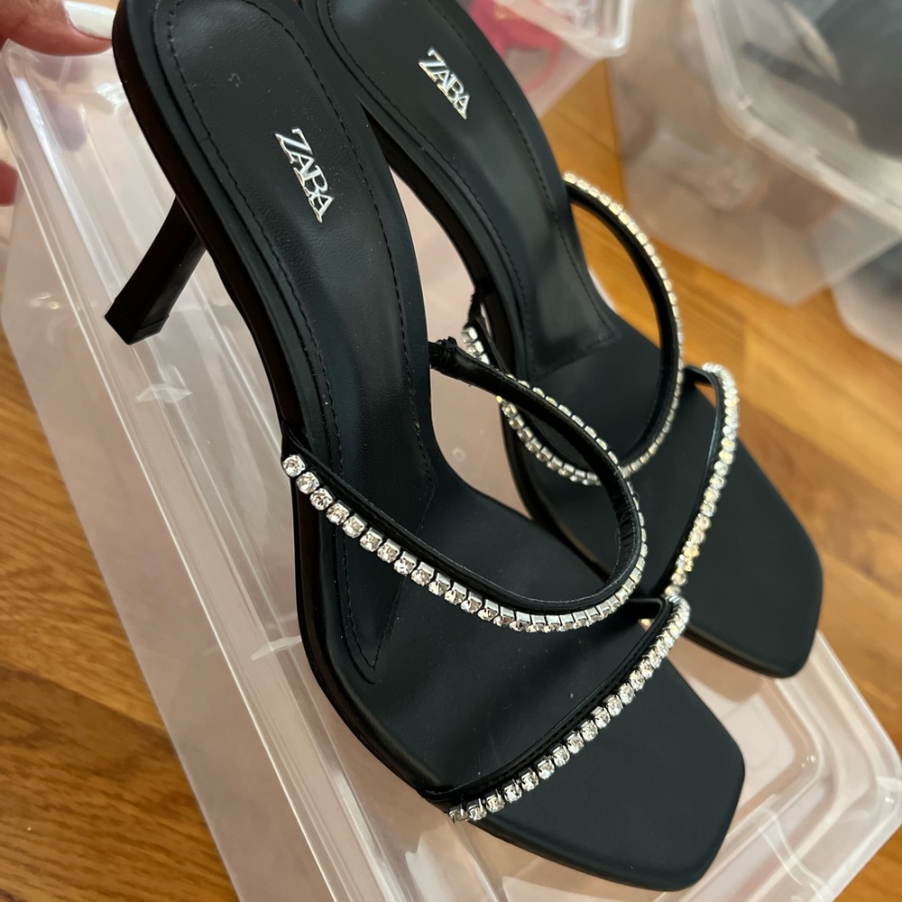ZARA BLACK BLING MULES